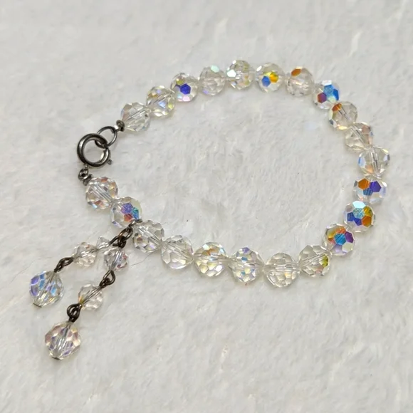 Sparkly Auroa Borealis Crystal Beaded Bracelet - Picture 1 of 6